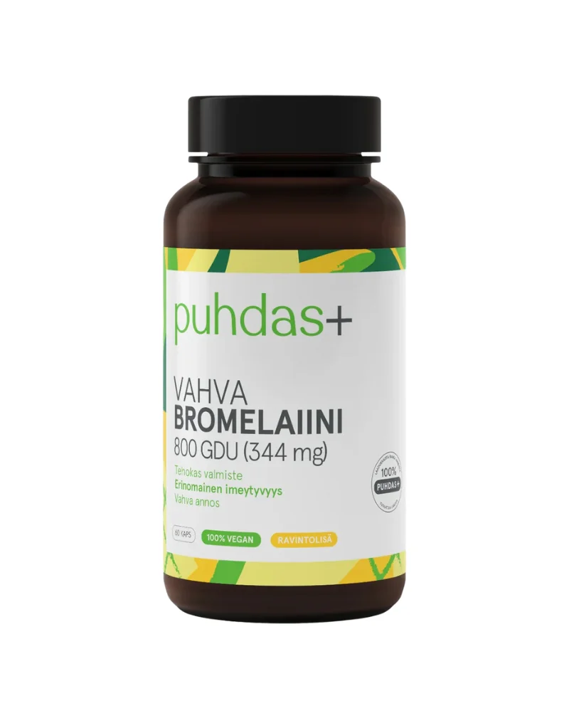 Puhdas+ Vahva Bromelaiini 800 GDU (344 mg), 60 kaps.
