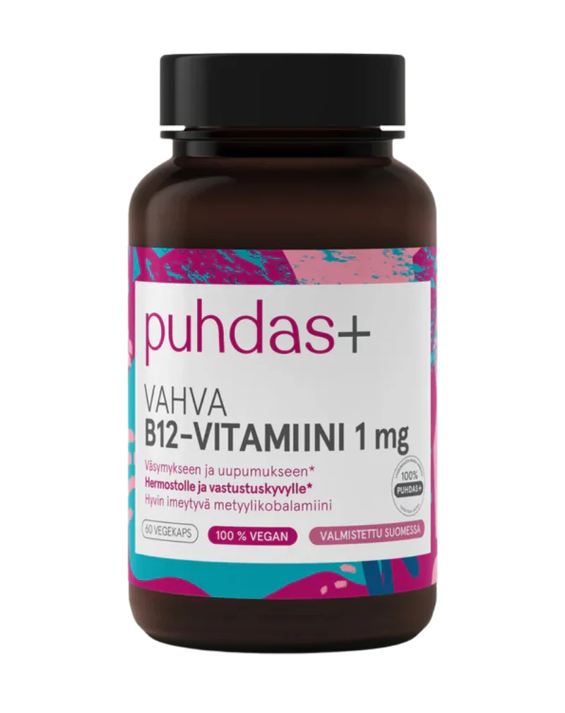 Puhdas+ Vahva B12-vitamiini 1 mg, 60 kaps.