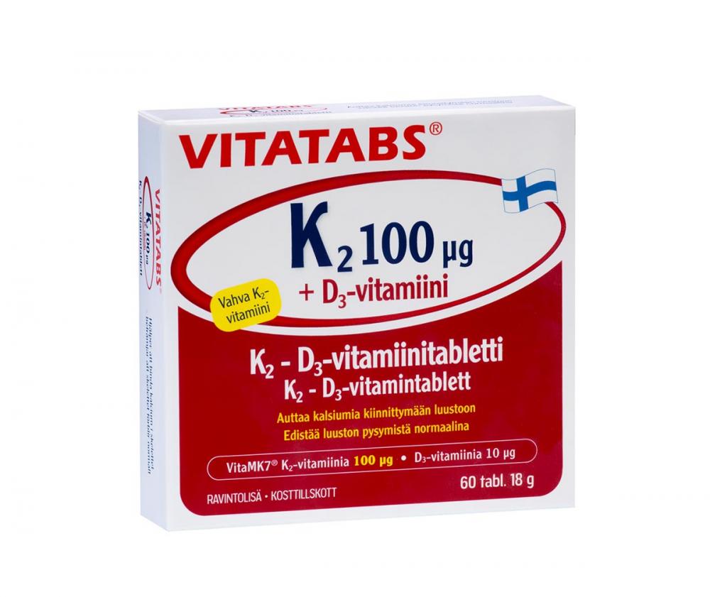 Vitatabs K2 100 µg + D3, 60 tabl.