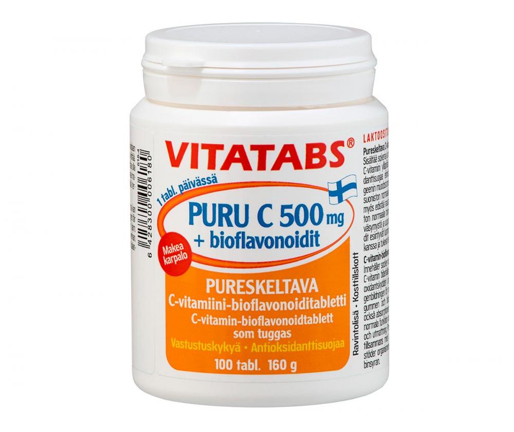 Vitatabs Puru C 500 mg + bioflavonoidit, 100 tabl.