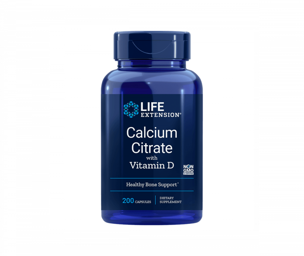 LifeExtension Calcium Citrate with Vitamin D, 200 kaps.