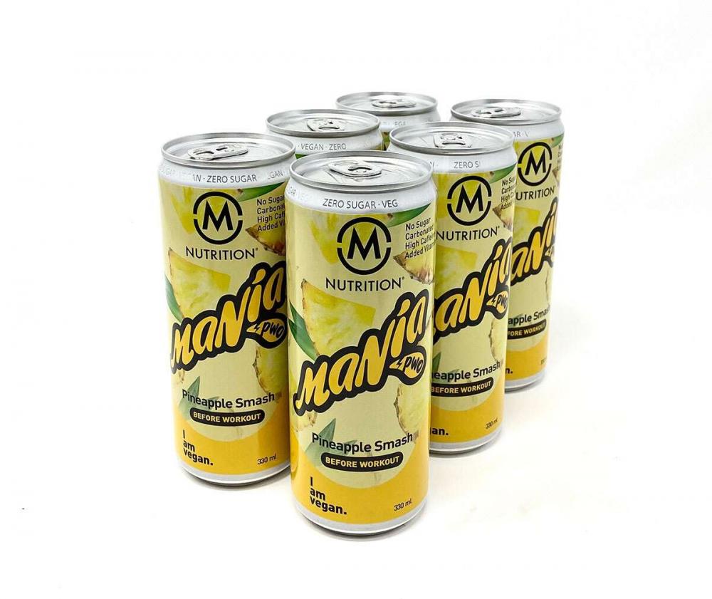 M-Nutrition Mania Before Workout, Pineapple Smash 6-Pack (Päiväys 05/25)