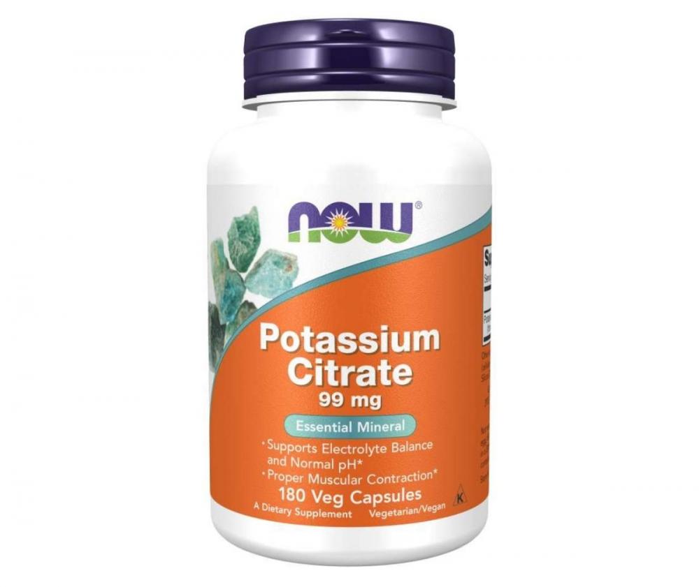 NOW Foods Potassium Citrate, 180 kaps.