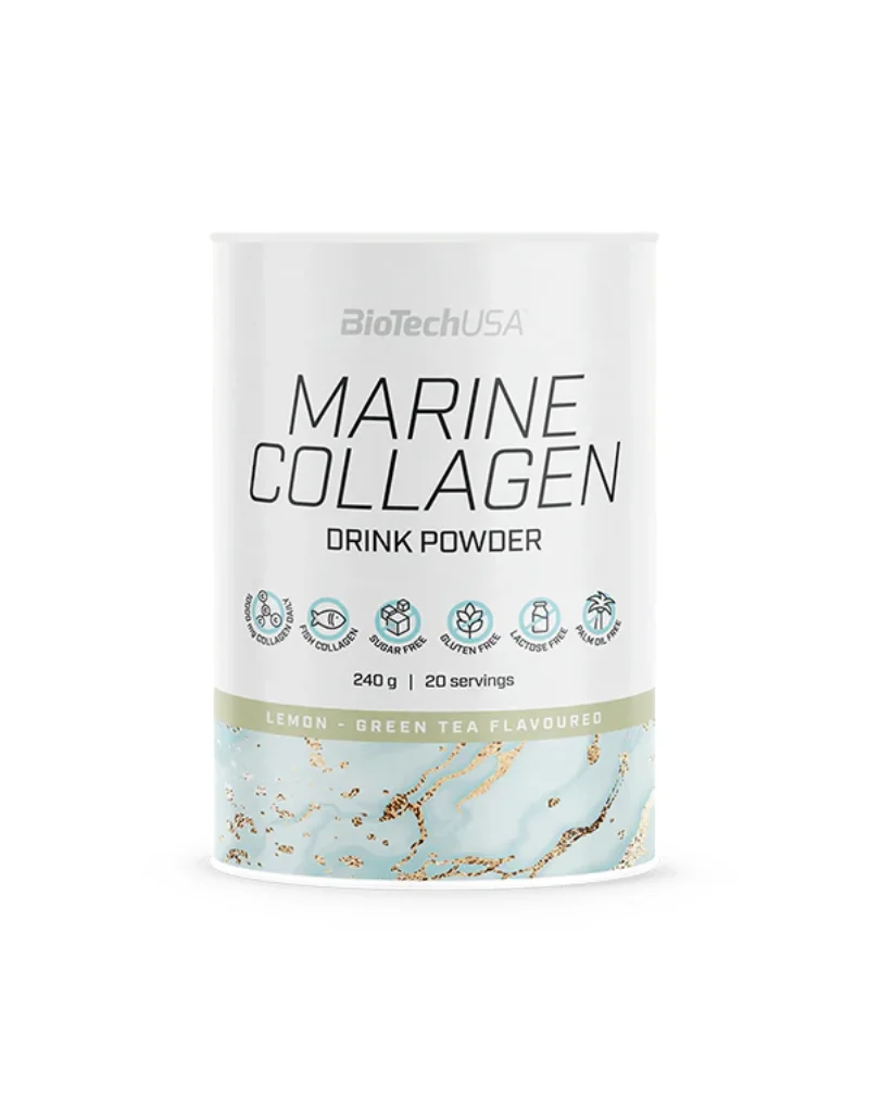 BioTechUSA Marine Collagen Drink Powder, 240&nbsp;g, Green Tea Lemon