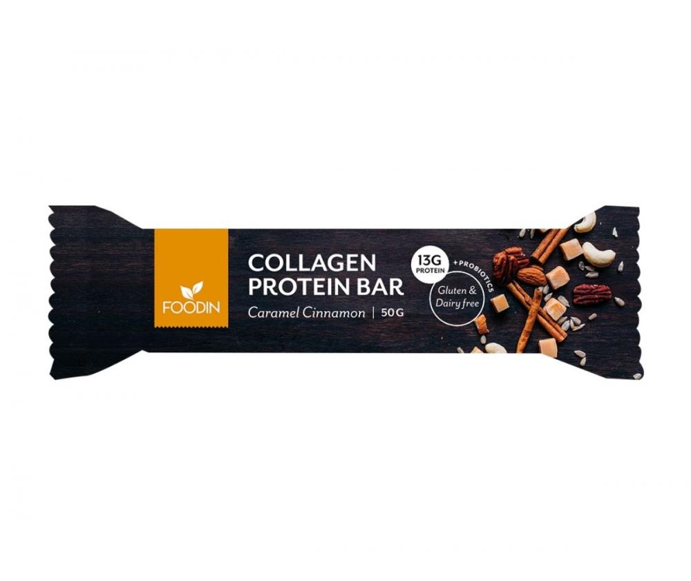 Foodin Collagen Protein Bar, 50&nbsp;g, Caramel Cinnamon