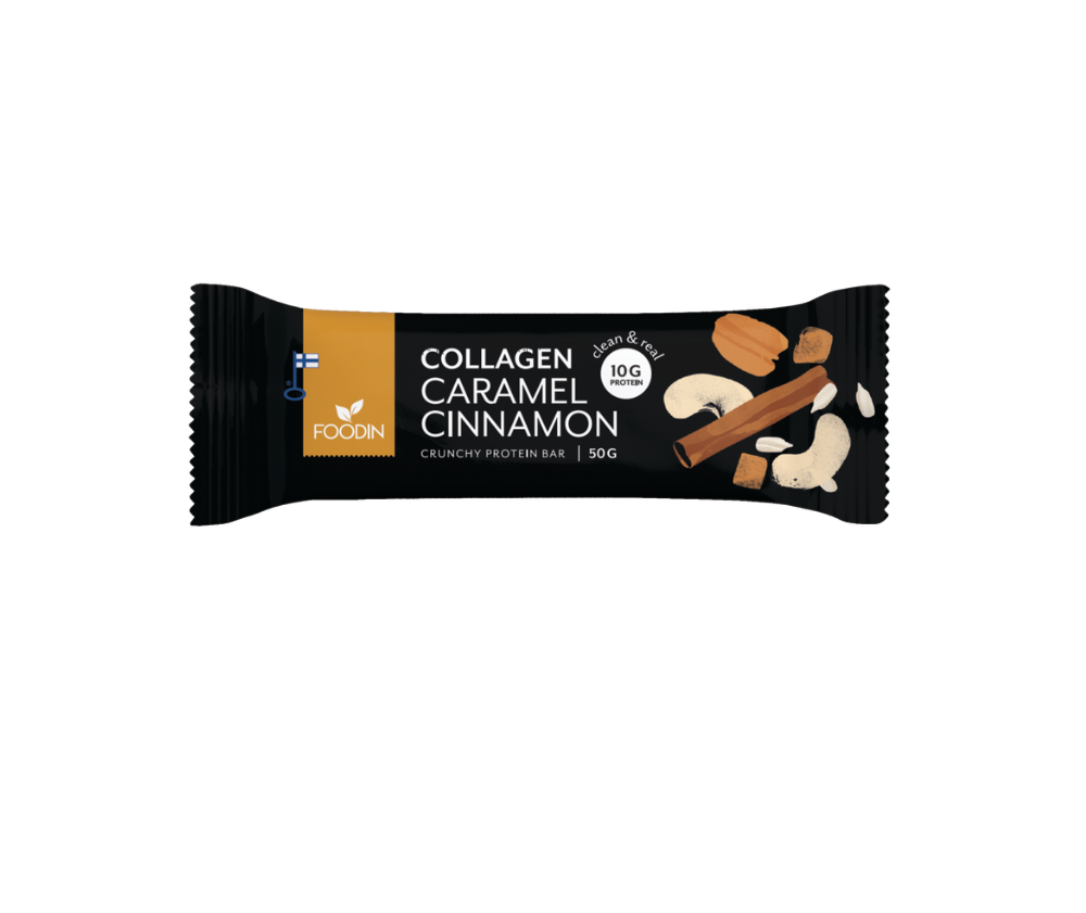Foodin Collagen Protein Bar, 50&nbsp;g, Caramel Cinnamon