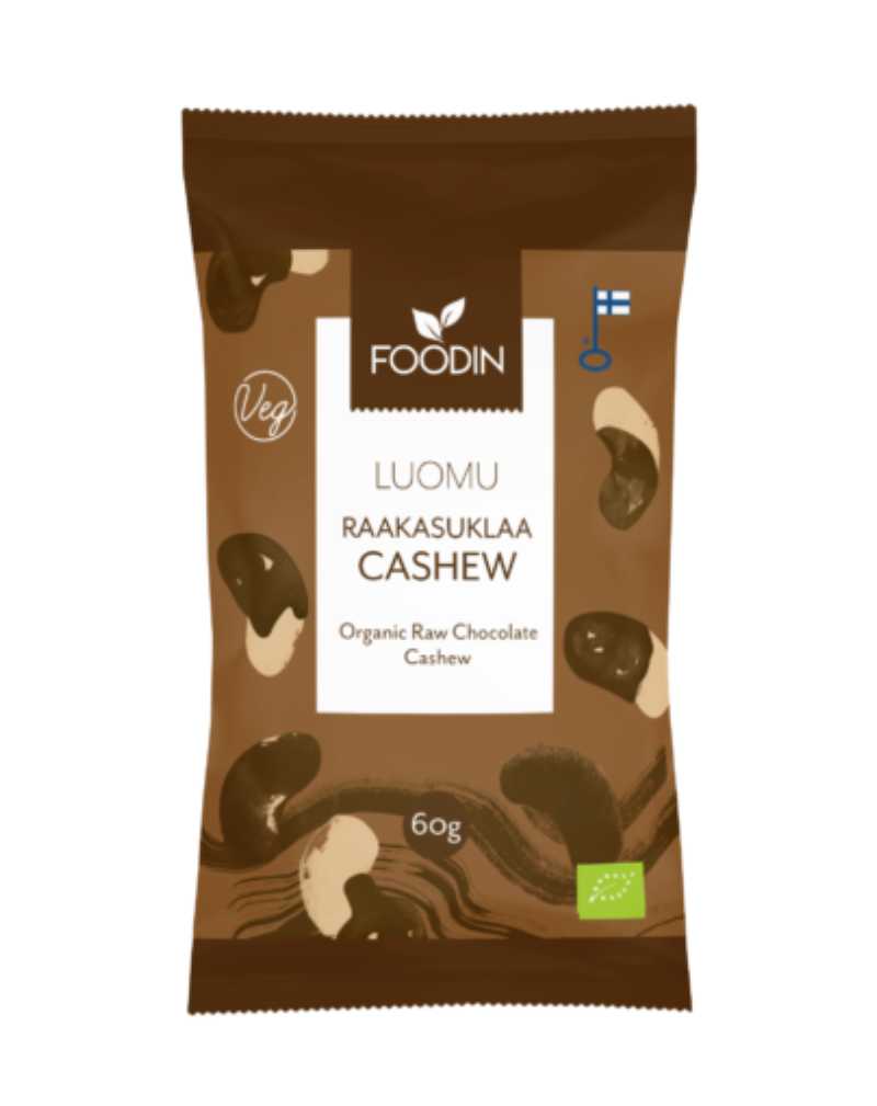 FOODIN Raakasuklaacashew, luomu, 60&nbsp;g
