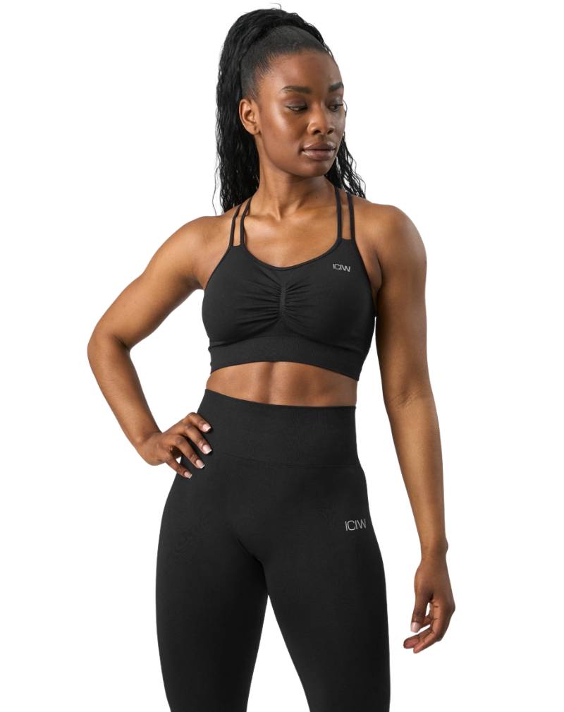 ICIW Define Seamless Scrunch Sports Bra, Black (Poistotuote)