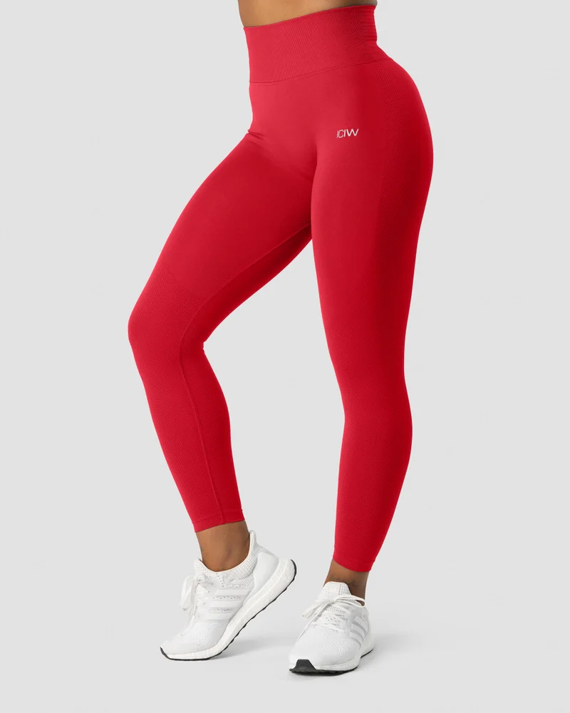 ICIW Define Seamless Scrunch Tights, Red