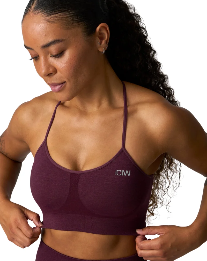 ICIW Shape Seamless Strappy Sports Bra (Kampanjatuote), Dark Mahogany Melange