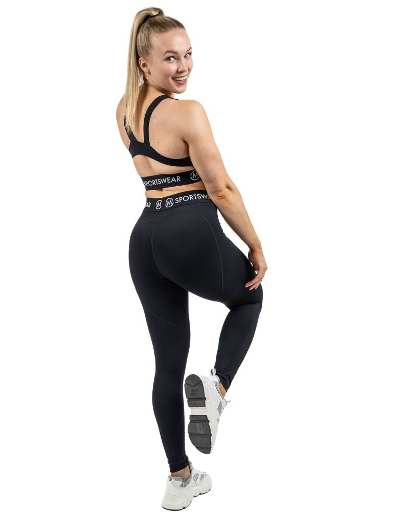 M-Sportswear Outlet High Waist Logo Tights, Black