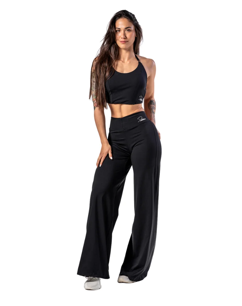 NEBBIA X Deni High-Waist Flared Pants 312, Black