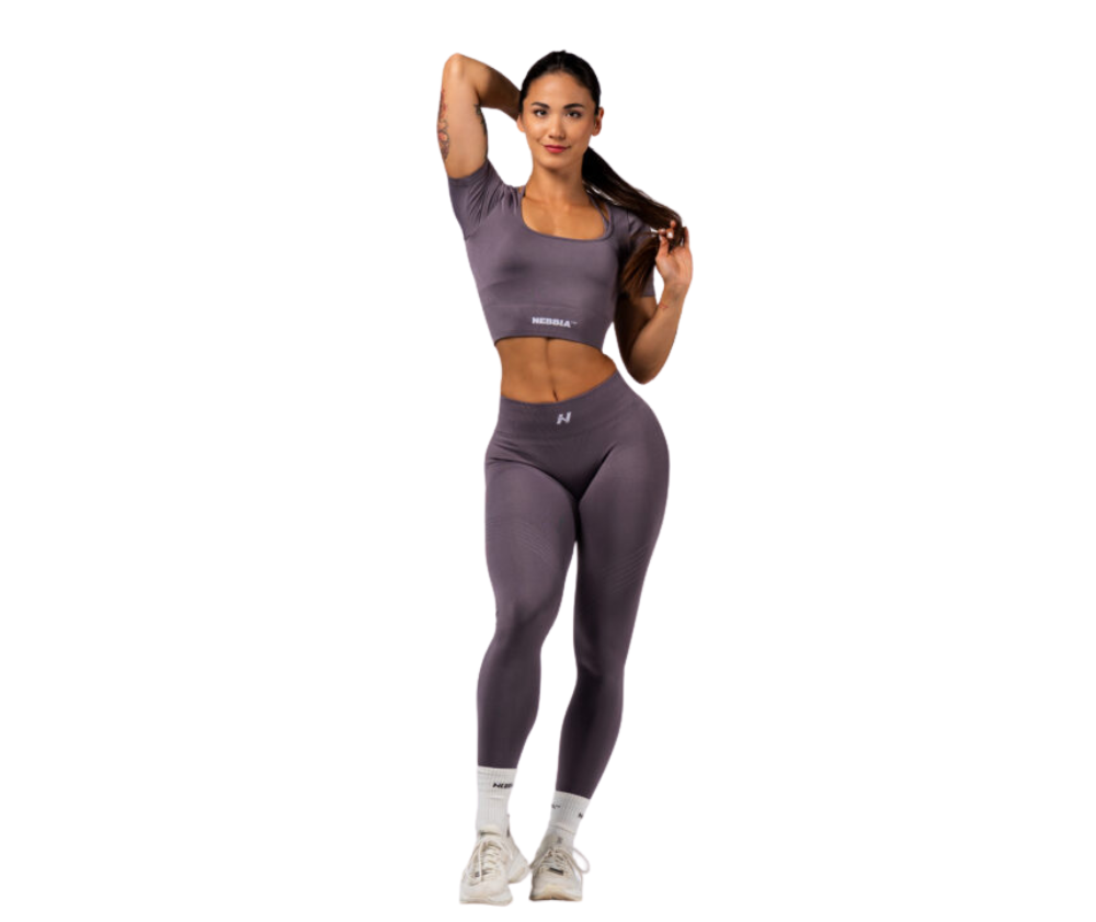 NEBBIA Push-Up Leggings with Shaping Lines Flow Seamless 497, Dark Grey