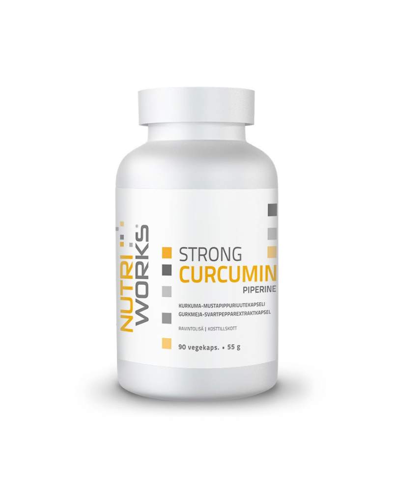 Nutri Works Strong Curcumin + Piperine, 90 kaps.
