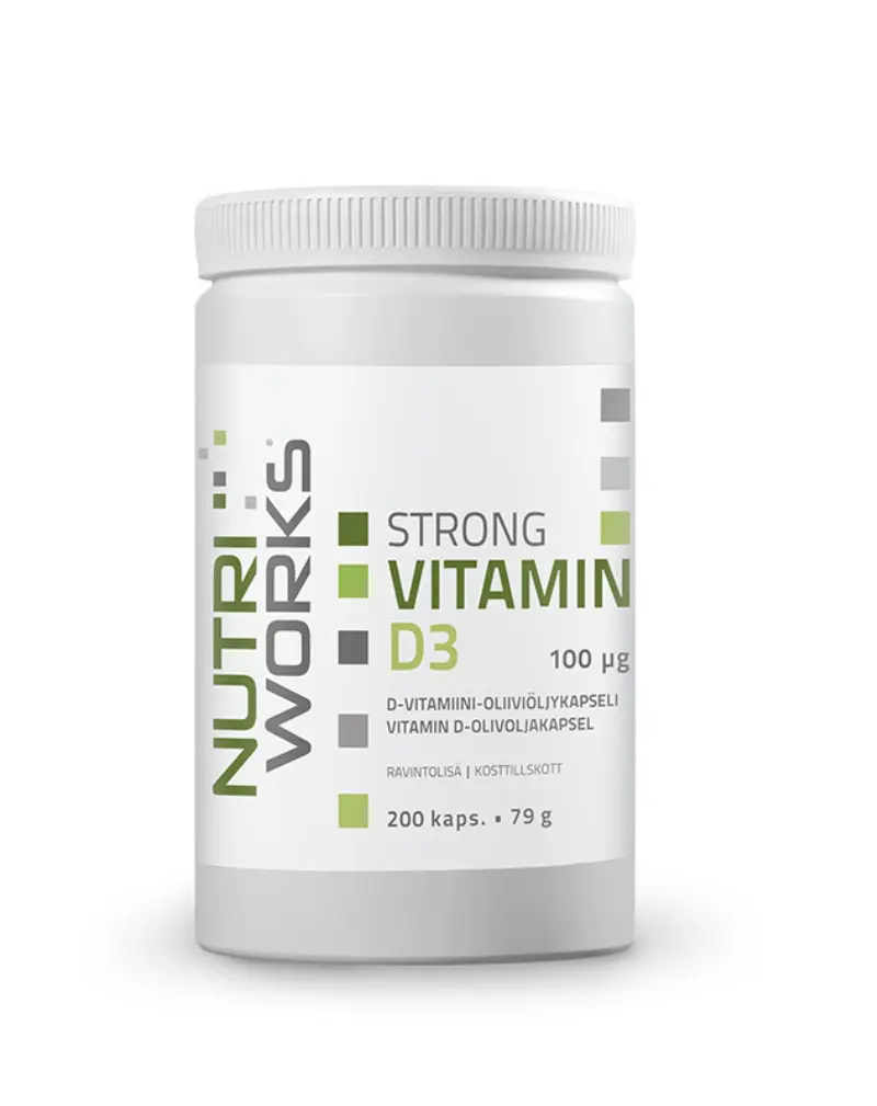 Nutri Works Strong Vitamin D3, 100 mcg, 200 kaps.