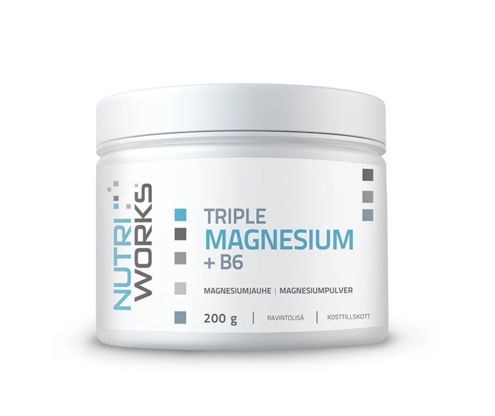 Nutri Works Triple Magnesium + B6 jauhe, 200&nbsp;g