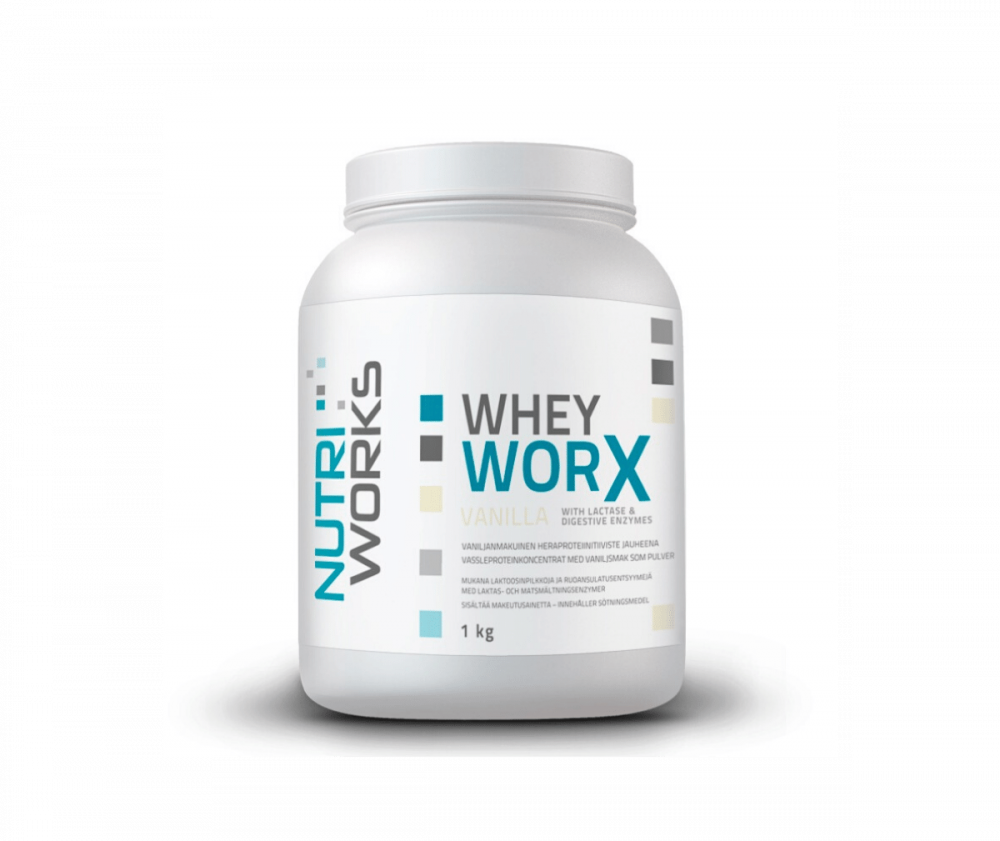 Nutri Works Whey WorX With Lactase & Digestive Enzymes, 1&nbsp;kg
