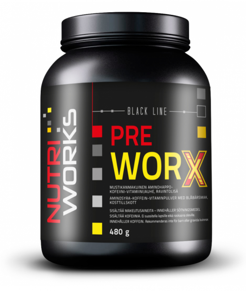 Nutri Works Black Line Pre WorX, 480 g, Blueberry