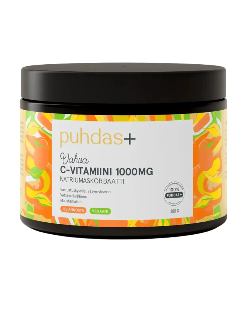 Puhdas+ C-vitamiini 1000 mg, 200&nbsp;g
