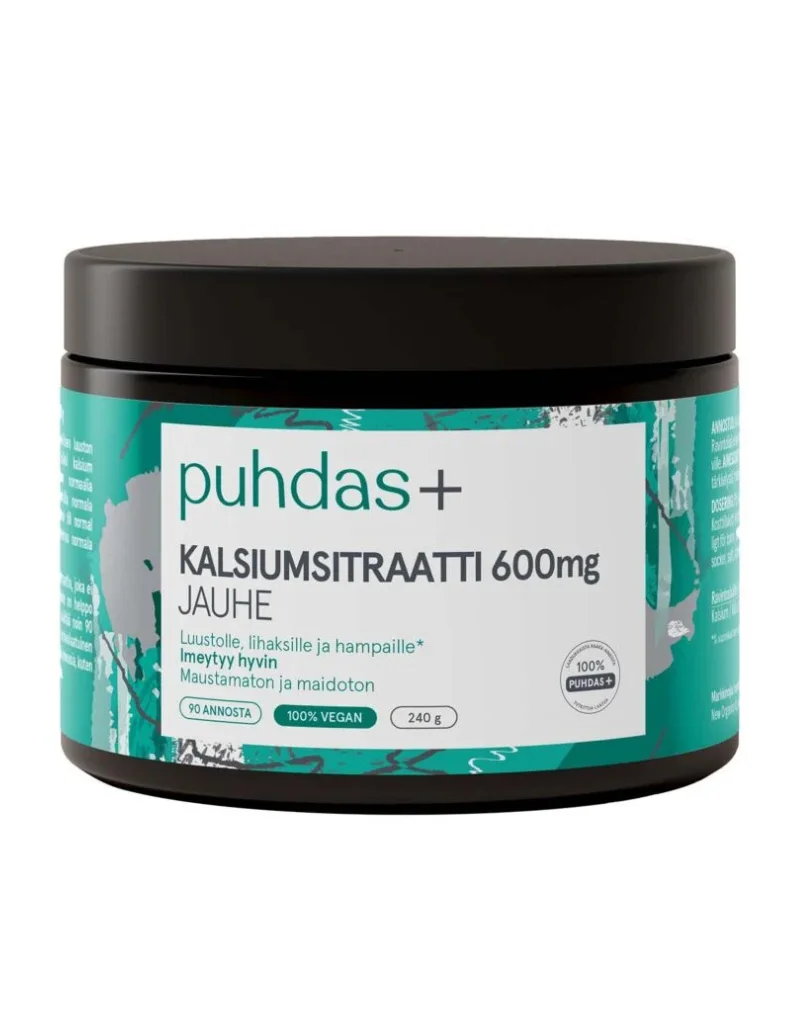 Puhdas+ Kalsiumsitraatti 600 mg (240&nbsp;g)