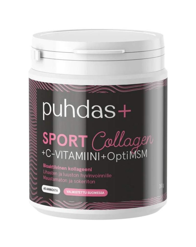 Puhdas+ Sport Kollageeni & Vitamin-C & OptiMSM, 260&nbsp;g