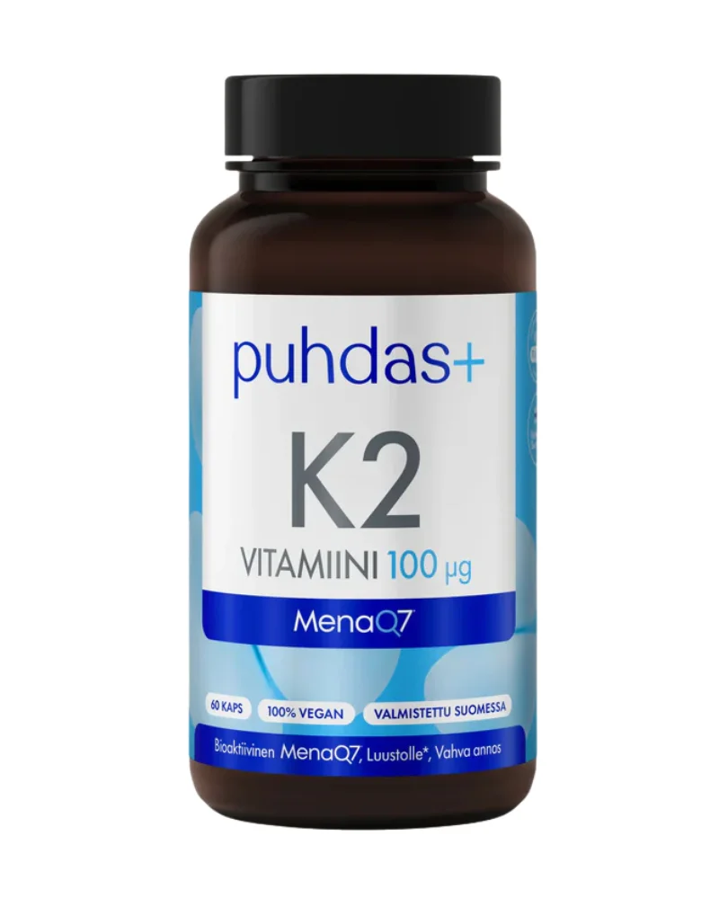 Puhdas+  K2-vitamiini 100 µg, 60 kaps.