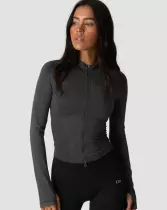 ICIW Sculpt Seamless 2-Way Zip (Kampanjatuote), Stone Wash Black