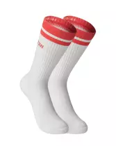 ICIW Training Striped Socks 2-Pack, White/Dark Pink Peach