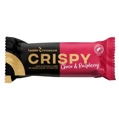 Leader Promour Crispy, 45 g, Milk Choco & Raspberry