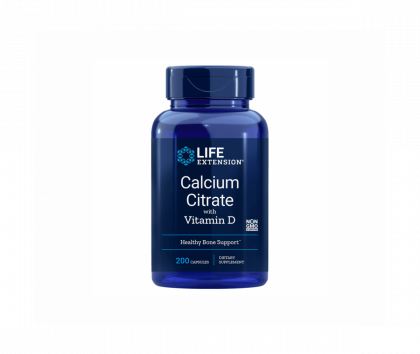 LifeExtension Calcium Citrate with Vitamin D, 200 kaps.