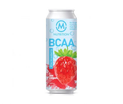 M-Nutrition BCAA-valmisjuoma, 330ml, Wild Strawberry