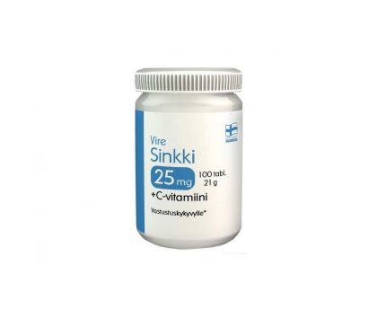 Vire Sinkki 25 mg + C-vitamiini, 100 tabl.