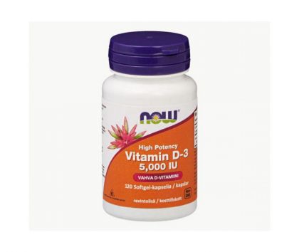 NOW Foods Vitamin D-3 5000 IU, 120 kaps.