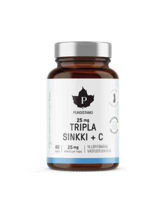 Puhdistamo Tripla Sinkki + C, 25 mg, 240 kaps. (04/25)