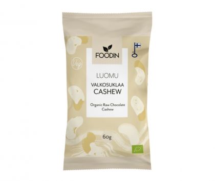 FOODIN Valkosuklaacashew, luomu, 60 g