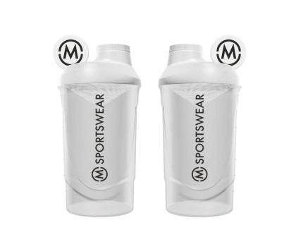 M-Sportswear Wave Shaker 600 ml, Läpinäkyvä / Valkoinen