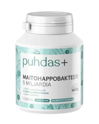 Puhdas+ Maitohappobakteeri 5 mrd, 75 kaps.