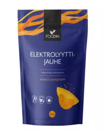 FOODIN Elektrolyyttijauhe, 240&nbsp;g, Mango-Mandariini