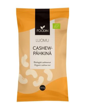 FOODIN Luomu Cashewpähkinät, 200&nbsp;g