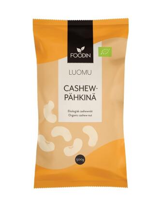 FOODIN Luomu Cashewpähkinät, 500&nbsp;g