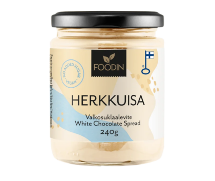 Foodin Valkosuklaa-Herkkuisa (sokeroimaton), 240&nbsp;g