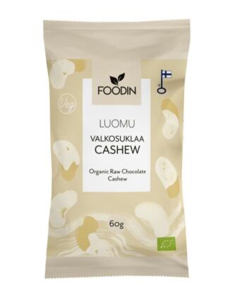 FOODIN Valkosuklaacashew, luomu, 60&nbsp;g