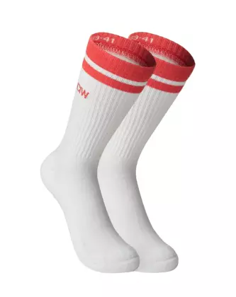 ICIW Training Striped Socks 2-Pack, White/Dark Pink Peach