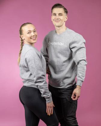 M-Nutrition Unisex Collegepusero, Harmaa