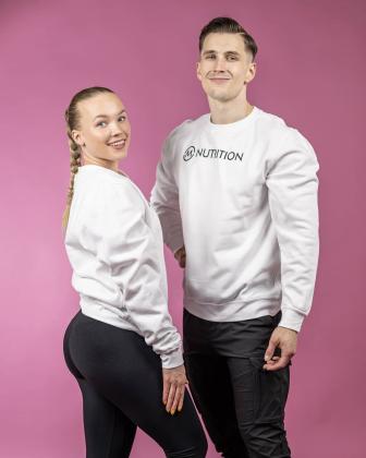 M-Nutrition Unisex Collegepusero, Valkoinen