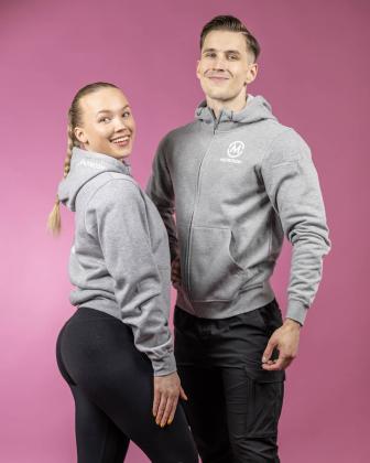 M-Nutrition Unisex Zip Hoodie, Harmaa