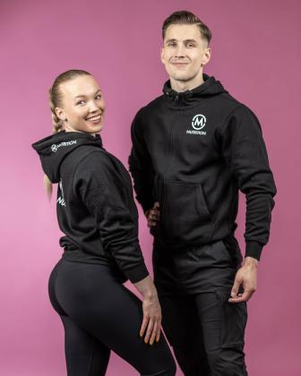 M-Nutrition Unisex Zip Hoodie, Musta