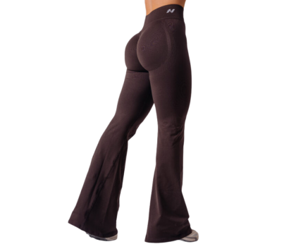 NEBBIA High-Waist Sculpting Flared Leggings FLOW SEAMLESS 498, Dark Brown
