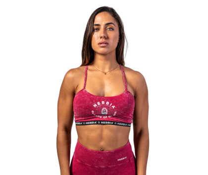 NEBBIA Washed Open Back Sports Bra Legacy 779, Red