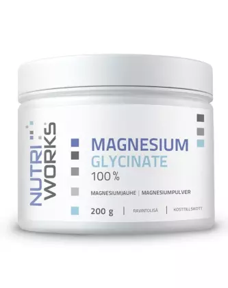 Nutri Works 100% Magnesium Glycinate, 200&nbsp;g